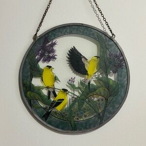 Toronto Stained Glass Circular Hanging Bird Decoration